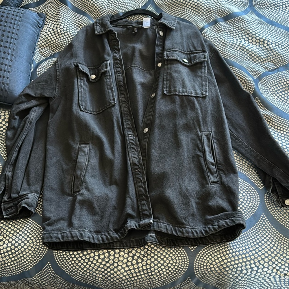 Black denim oversized jacket